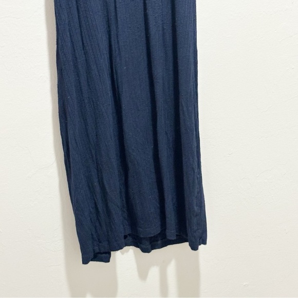 BLACK SWAN Women’s Navy Blue Ribbed Cutout Back Boho Dress Crochet Trim Size M - Picture 7 of 8